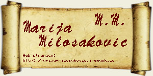 Marija Milošaković vizit kartica